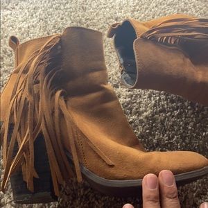 Brand new fringe booties